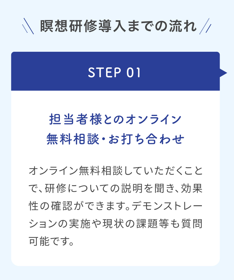 瞑想研修導入までの流れ