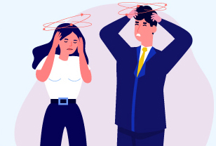 悩むビジネスパーソン